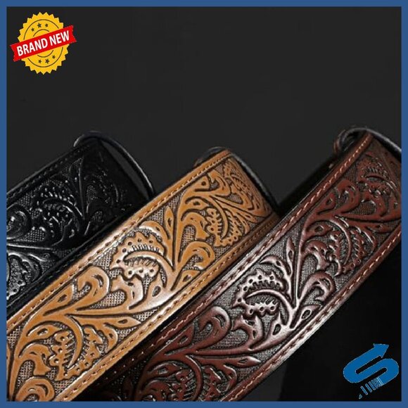3 Pack Western Leather Belt Straps Without Buckle Adjustable 1.5\